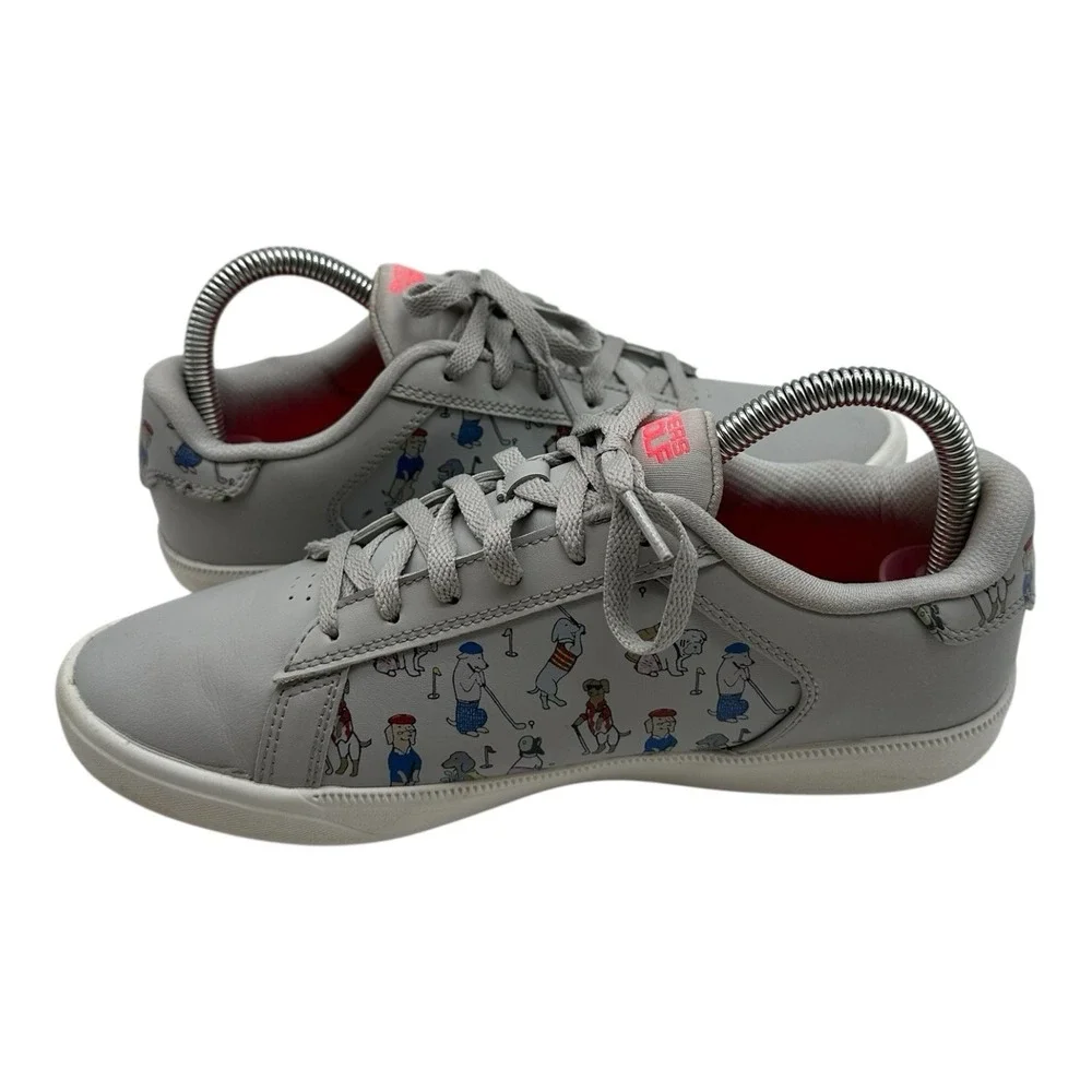 Skechers Go Golf‎ Drive 4 Shoes Womens 8.5 Gray Dog Novelty Print Sneakers 17011